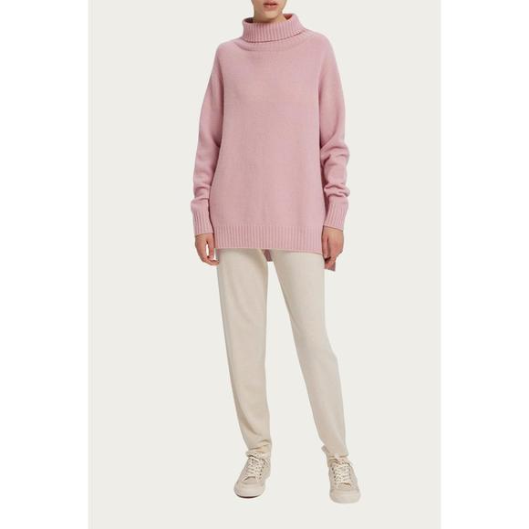 NEW GENTLE HERD funnel-neck cashmere sweater in ash rose - Picture 1 of 6